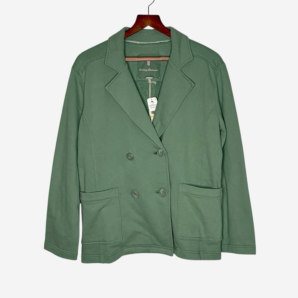 NWT Tommy Bahama Marina Del Mar French Terry Peacoat M Tropical Fern Green - Picture 4 of 10